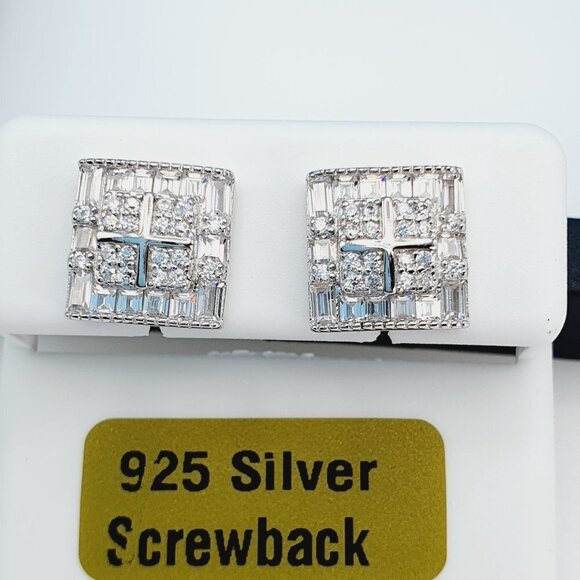 "925 Sterling Silver Cubic Zircon Earrings, UU1P7A7014